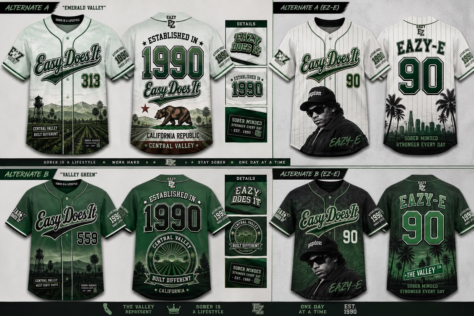 "EAZY DOES IT" SOBER LEAGUE BASEBALL JERSEY