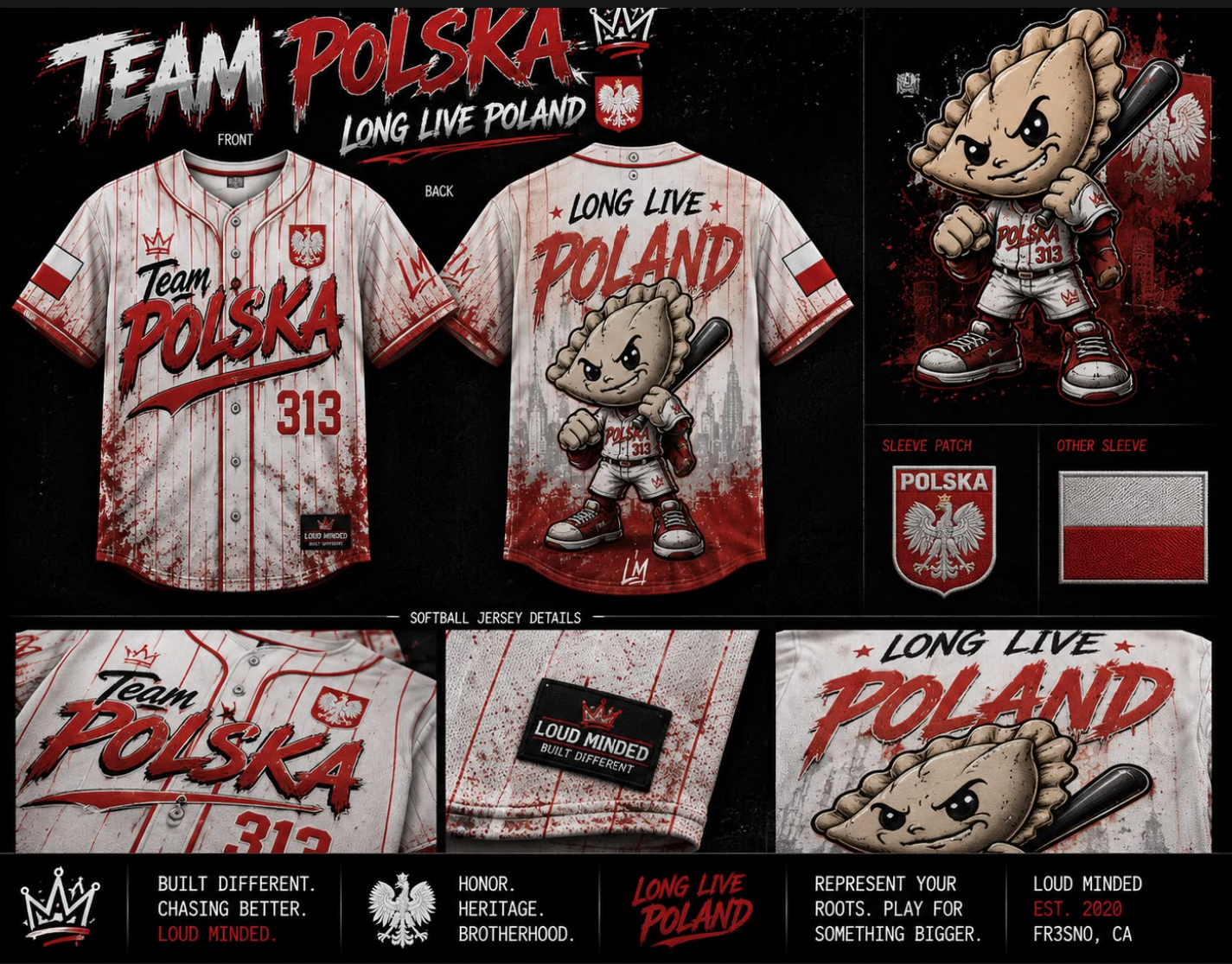 "TEAM POLSKA" HERITAGE SOFTBALL JERSEY