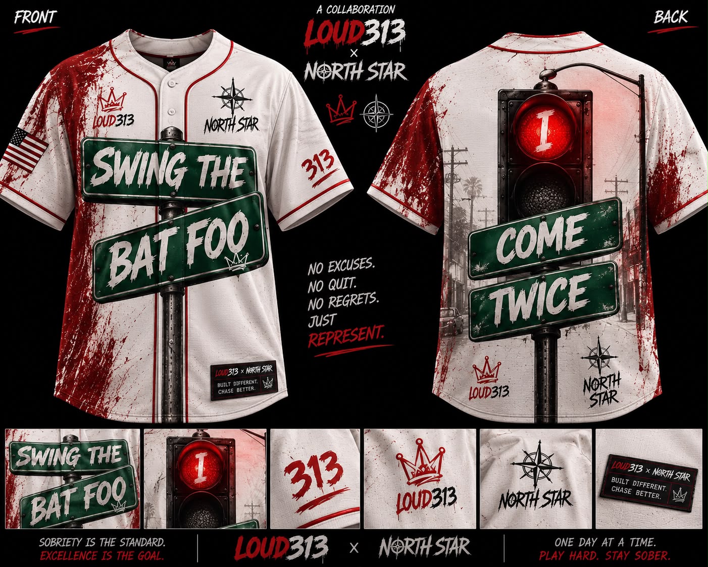 LOUD313 X NORTH STAR "SWING THE BAT FOO" BASEBALL JERSEY